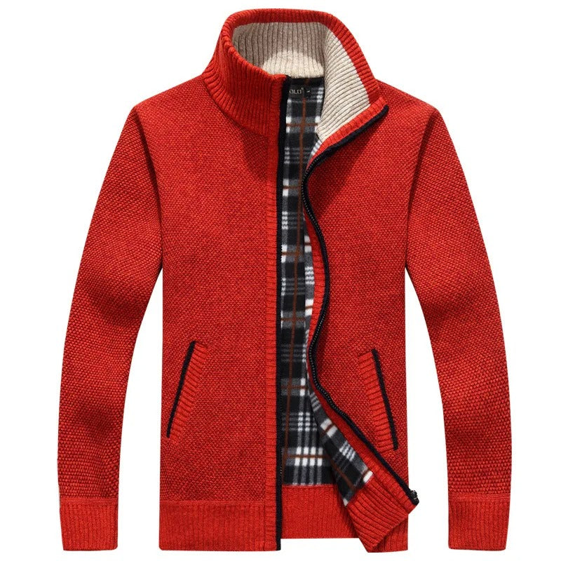 EB | Strickjacke mit Karofutter Wollmischung Warm und Stilvoll