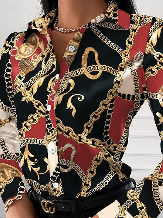 EB | Schicke Damenbluse mit Goldenen Details