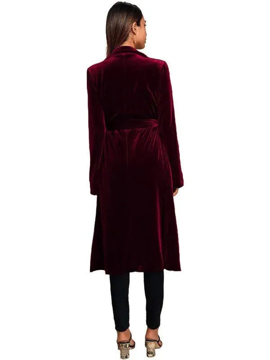 EB | Samt Lange Blazer Damen Mantel