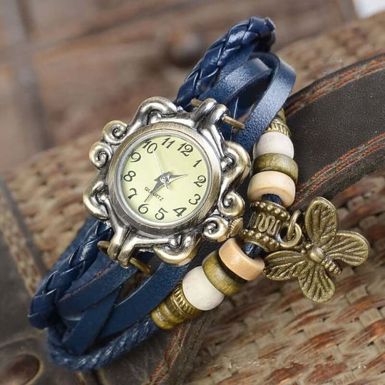 EB – Damen-Accessoire-Uhr mit Vintage-Blumenarmband