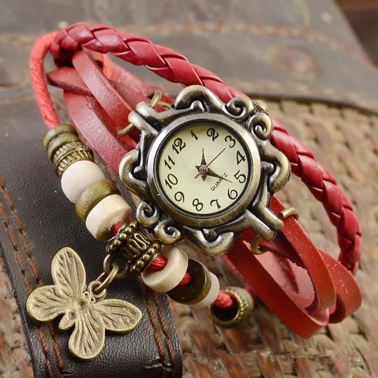 EB – Damen-Accessoire-Uhr mit Vintage-Blumenarmband