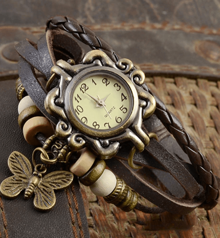 EB – Damen-Accessoire-Uhr mit Vintage-Blumenarmband