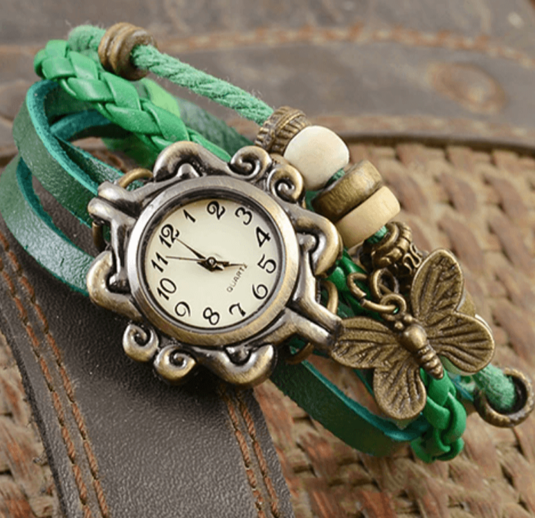 EB – Damen-Accessoire-Uhr mit Vintage-Blumenarmband