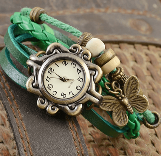 EB – Damen-Accessoire-Uhr mit Vintage-Blumenarmband