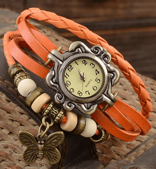 EB – Damen-Accessoire-Uhr mit Vintage-Blumenarmband