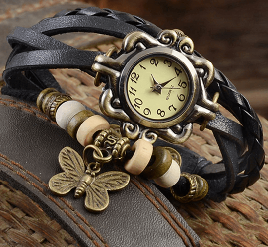 EB – Damen-Accessoire-Uhr mit Vintage-Blumenarmband