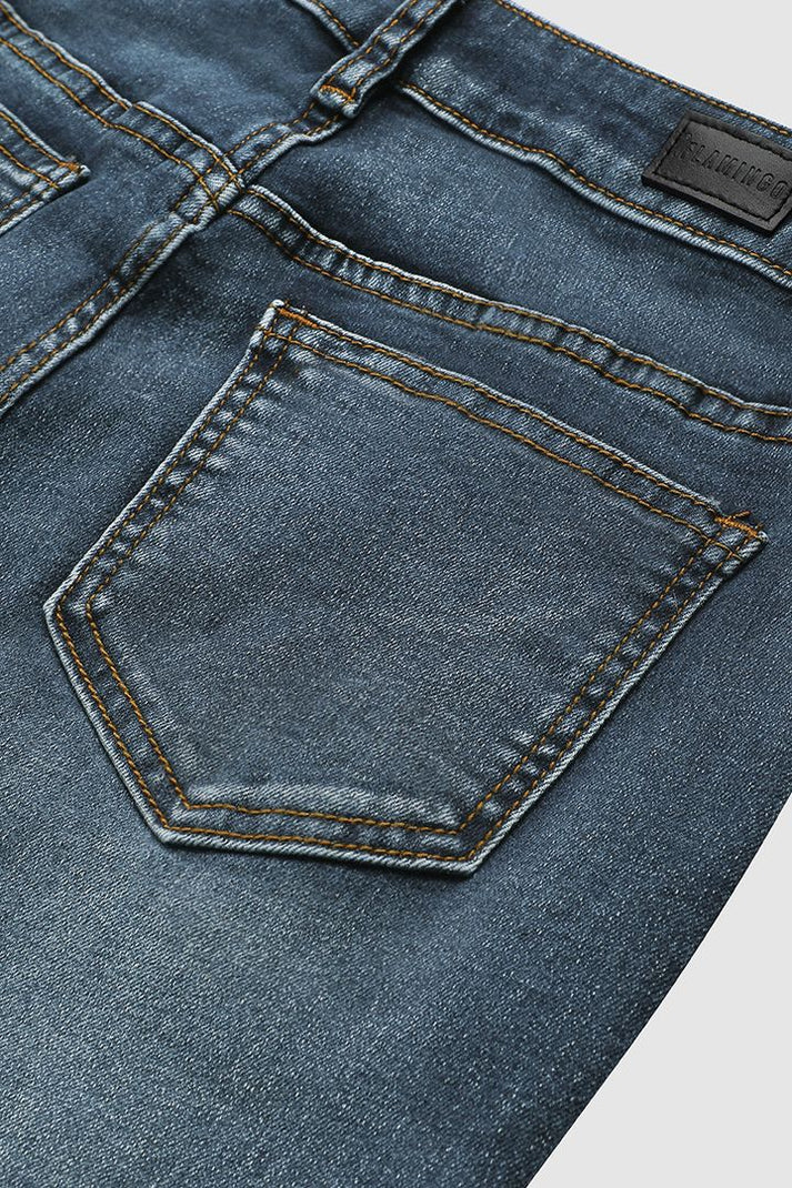 EB | Mittel Taille Flamingo Bestickte Jeans