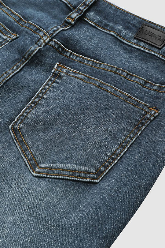 EB | Mittel Taille Flamingo Bestickte Jeans