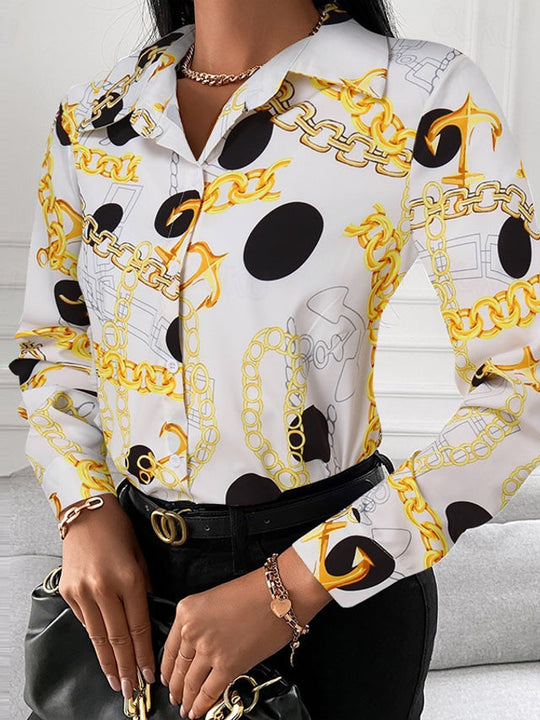 EB | Schicke Damenbluse mit Goldenen Details