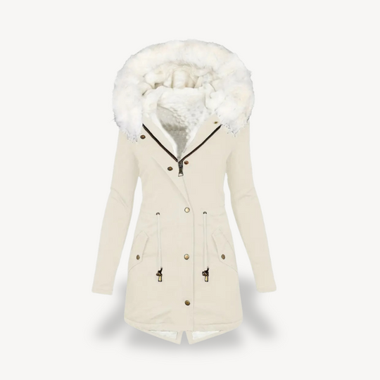 EB | Damen Kunstpelz Kapuzen Parka Jacke