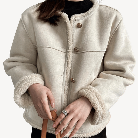 EB | Damen Kunstpelzbesatz Fleecegefütterte Jacke