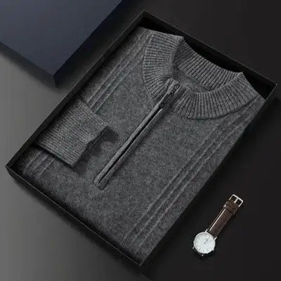 EB | Wärmer lässiger Herren-Pullover mit Halb-Zip