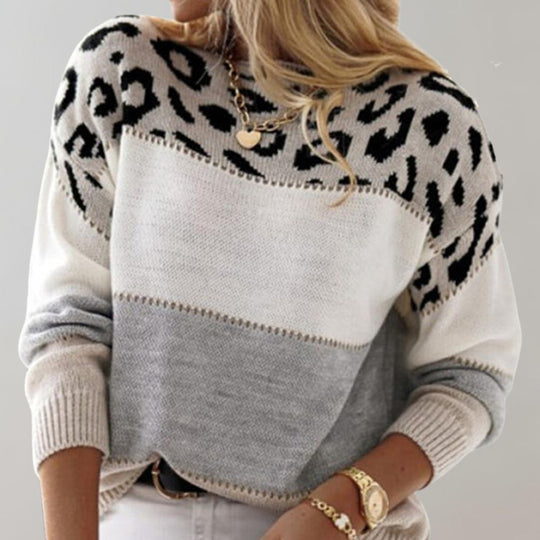 EB | Warmer Pantherdruck Damenpullover