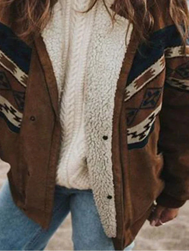 EB | Warmer Retro Plüsch Wintermantel