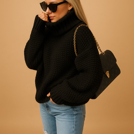 EB | Eleganten Strick Damen Rollkragenpullover