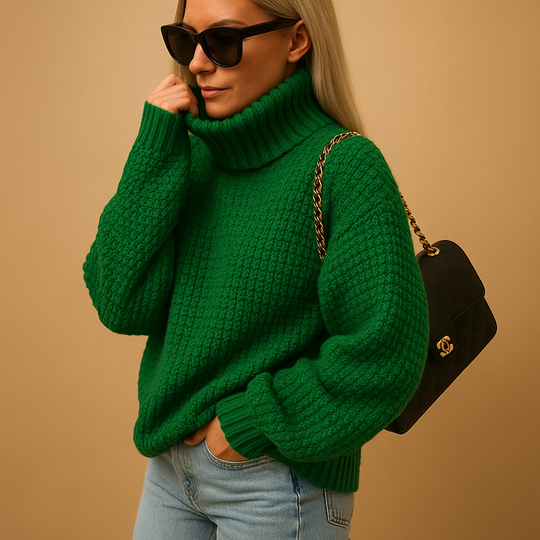 EB | Eleganten Strick Damen Rollkragenpullover