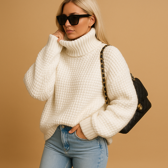 EB | Eleganten Strick Damen Rollkragenpullover