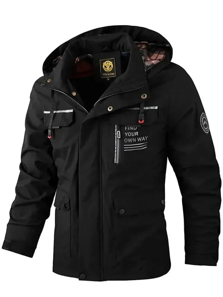 EB | Wasserdichte Kapuzen Herren Windbreaker Jacke