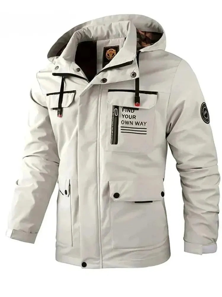 EB | Wasserdichte Kapuzen Herren Windbreaker Jacke