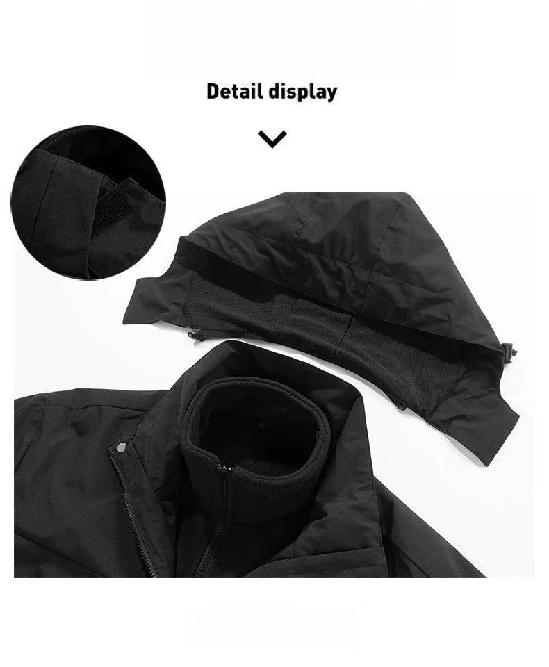 EB | 3-in-1 Fleece-Winterjacke mit Kapuze für Damen