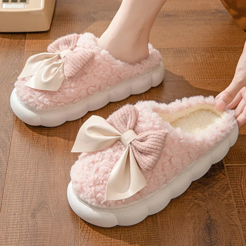 Weiche Bequeme Damen Hausschuhe Mit Schleife Hausschuhe EB