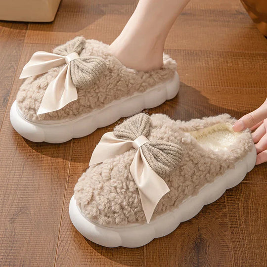 Weiche Bequeme Damen Hausschuhe Mit Schleife Hausschuhe EB