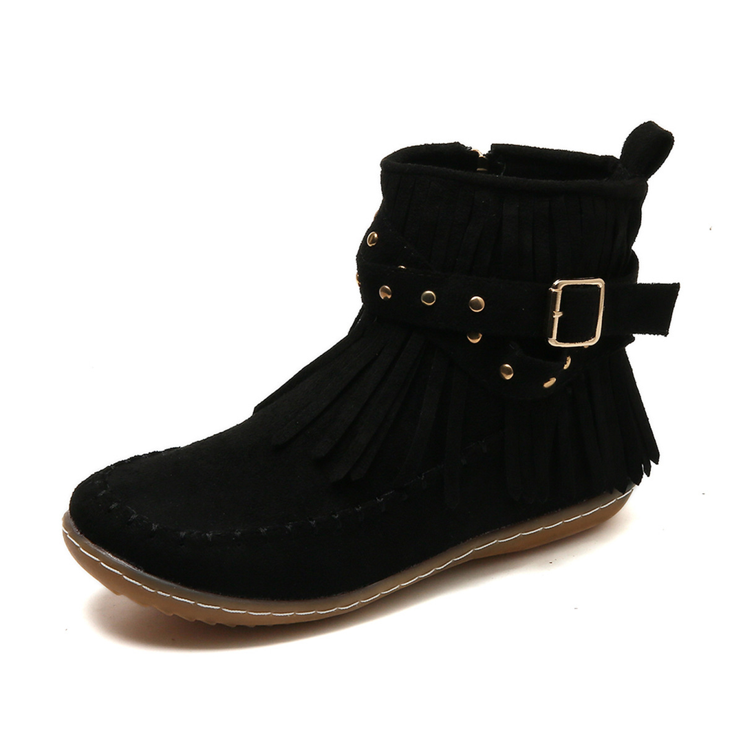 Weiche Boheme Western Damen Fransen Bequeme Stiefel EB