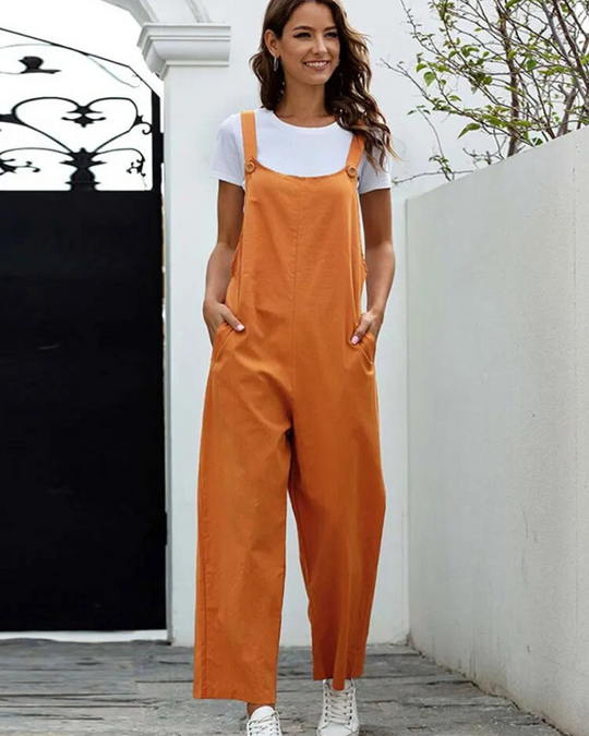 EB | Weiß Latzhose Damen Lässig
