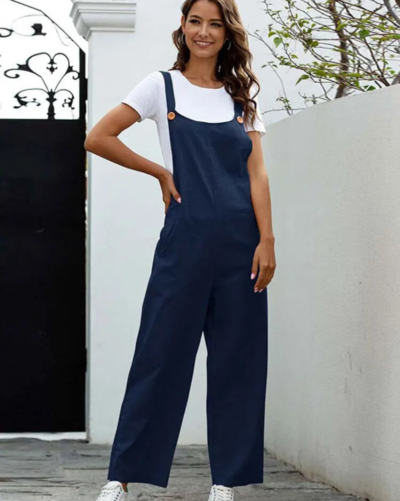 EB | Weiß Latzhose Damen Lässig