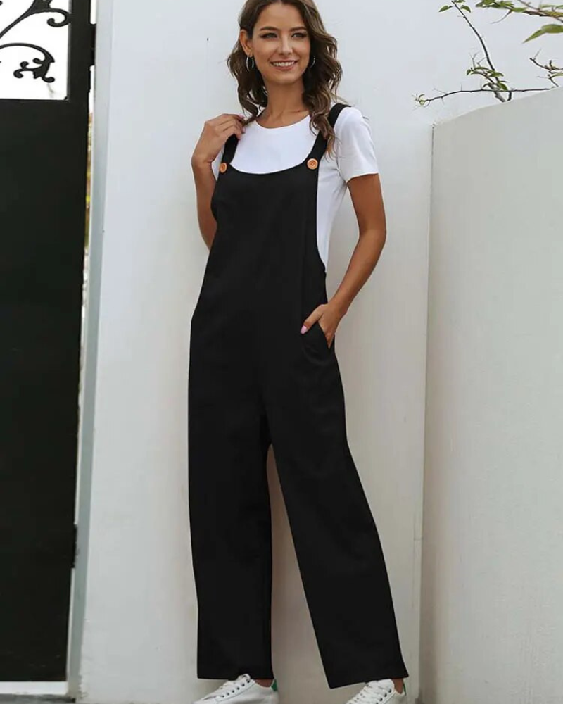 EB | Weiß Latzhose Damen Lässig