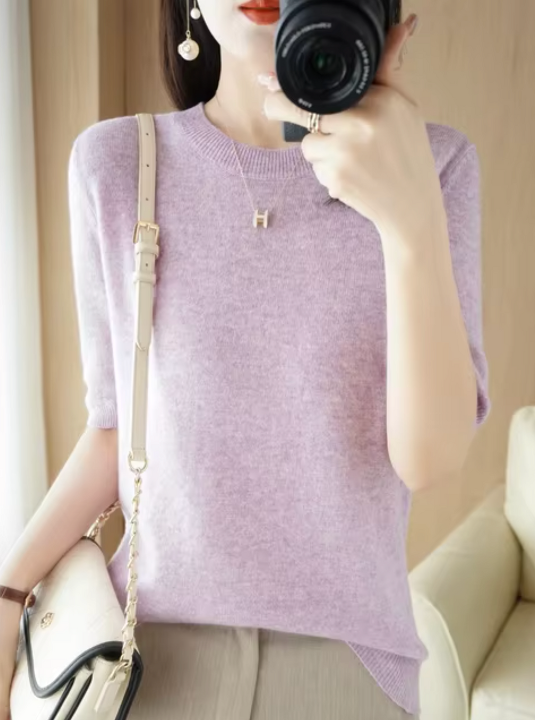 EB | Kurzärmliger Wollpullover