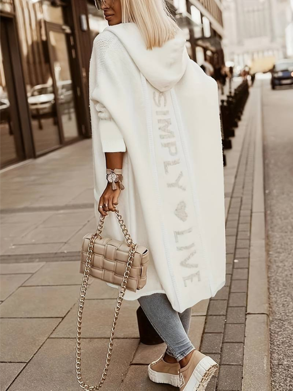 EB | langer Cardigan mit Kapuze Weich & Warm
