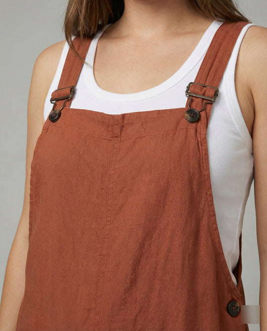 EB | Weite-Leg-Overall Damen mit verstellbarer Schnalle und Tasche aus Baumwolle