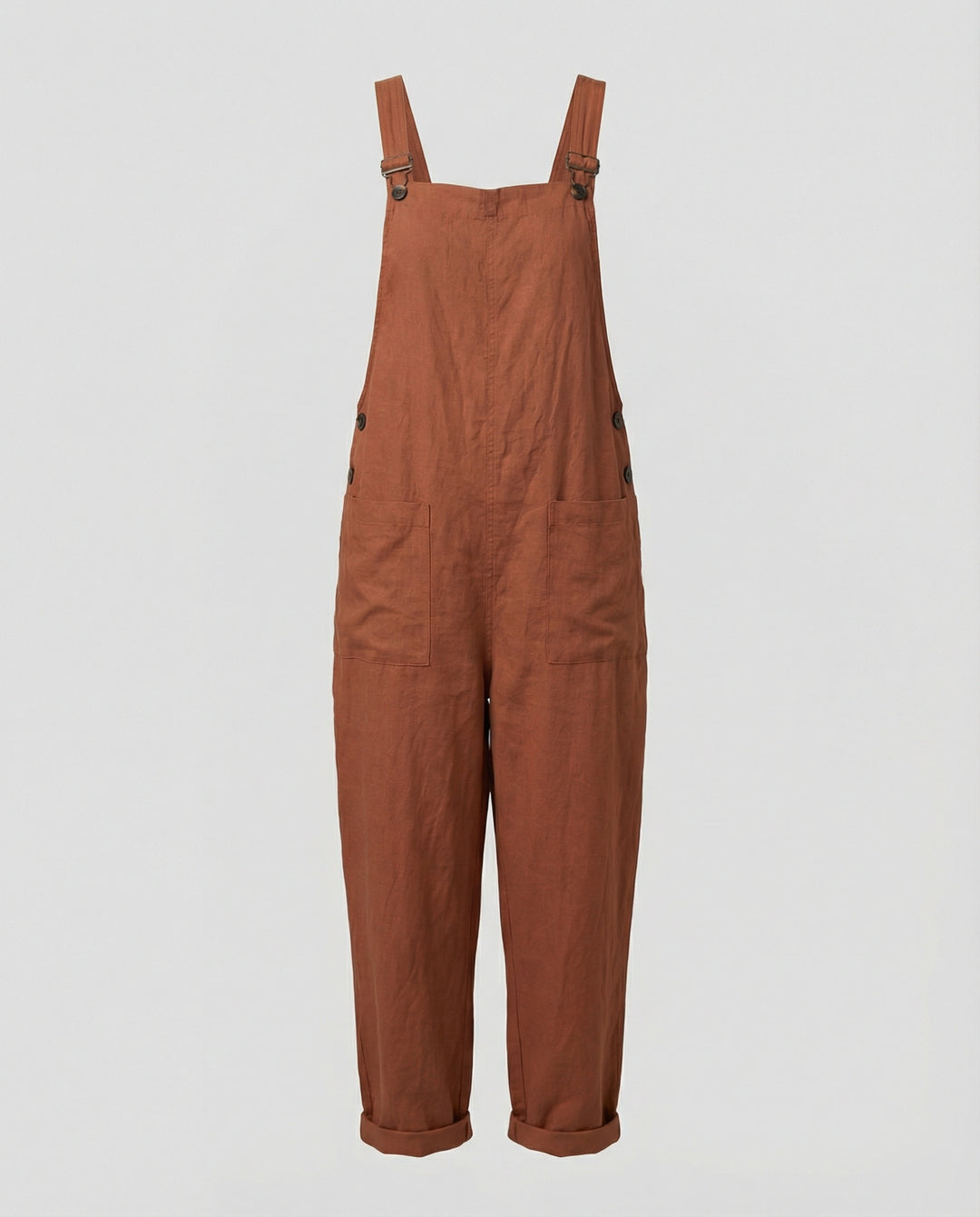 EB | Weite-Leg-Overall Damen mit verstellbarer Schnalle und Tasche aus Baumwolle