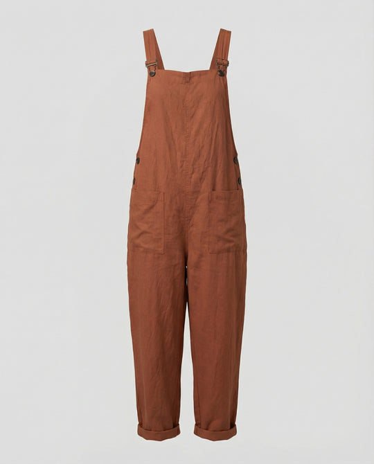 EB | Weite-Leg-Overall Damen mit verstellbarer Schnalle und Tasche aus Baumwolle