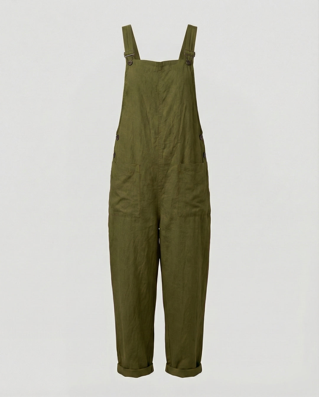 EB | Weite-Leg-Overall Damen mit verstellbarer Schnalle und Tasche aus Baumwolle