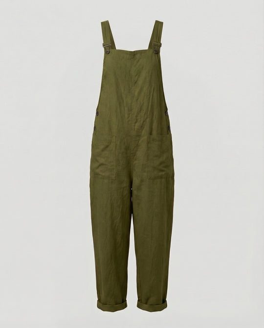 EB | Weite-Leg-Overall Damen mit verstellbarer Schnalle und Tasche aus Baumwolle