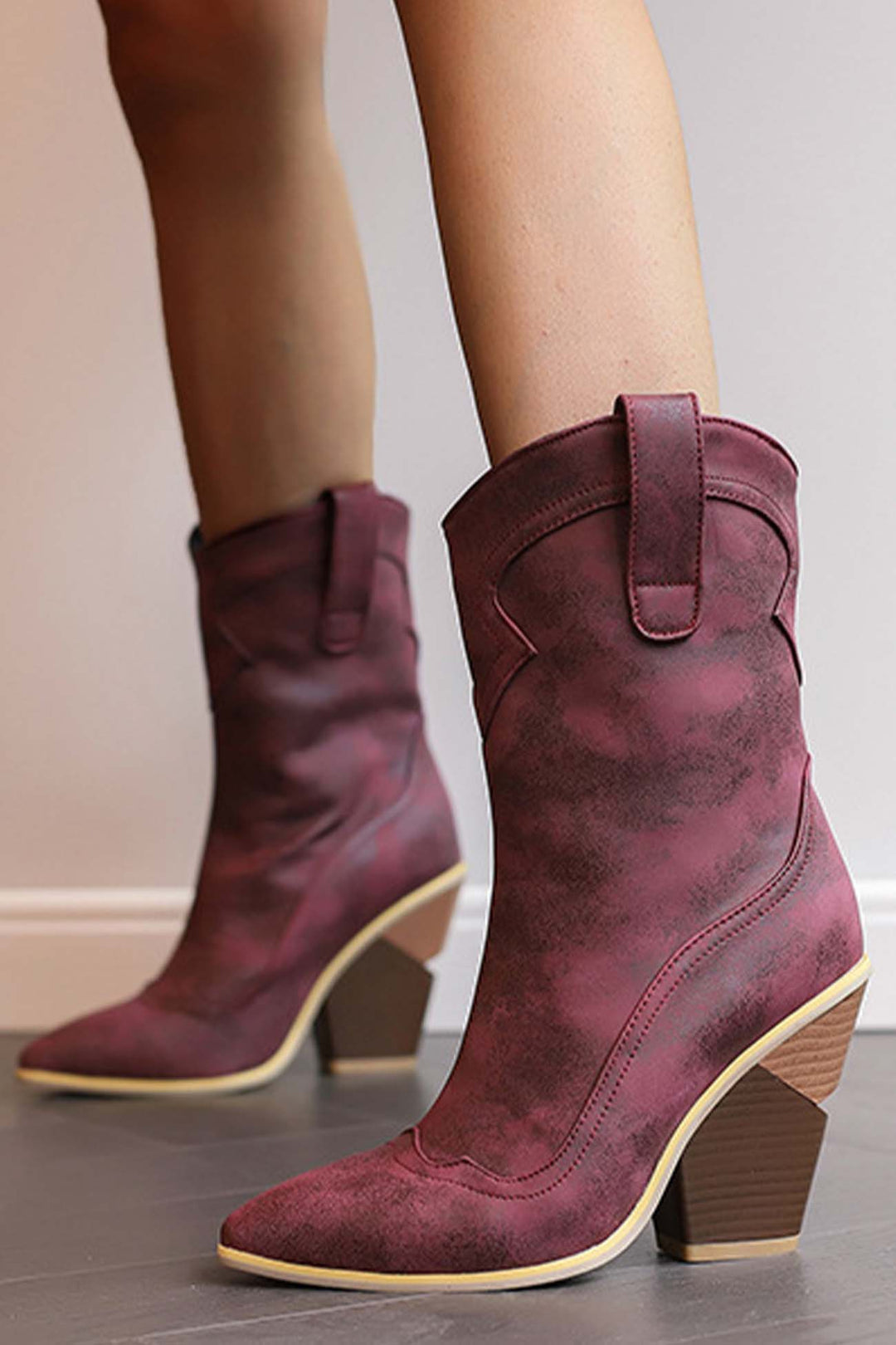 EB | Spitz Zulaufende Western-Stiefel Bis Zur Wade