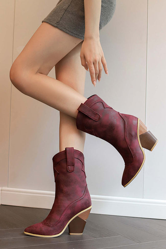 EB | Spitz Zulaufende Western-Stiefel Bis Zur Wade