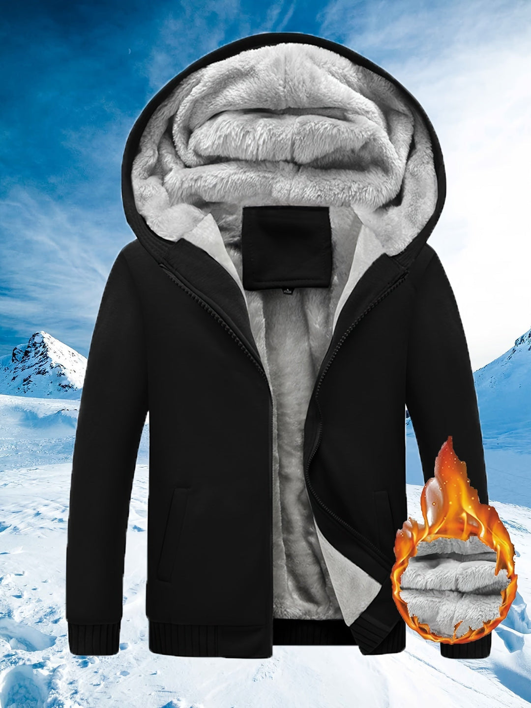 EB | Winter warme Fleecejacke mit Kapuze