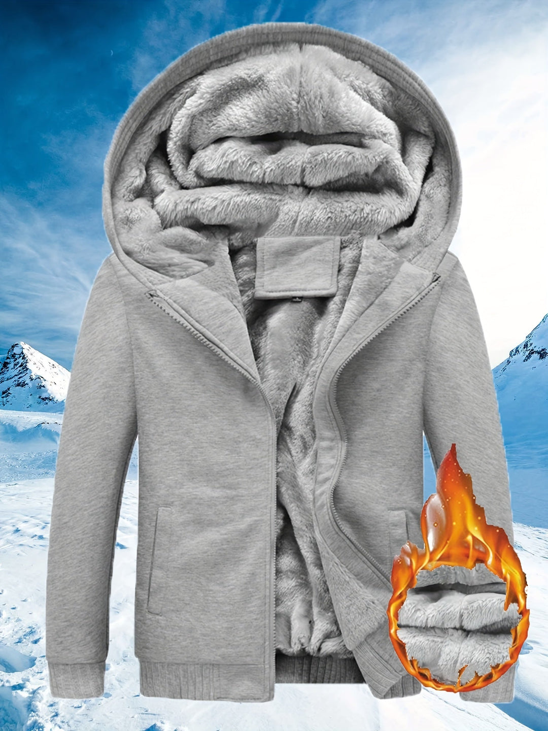 EB | Winter warme Fleecejacke mit Kapuze