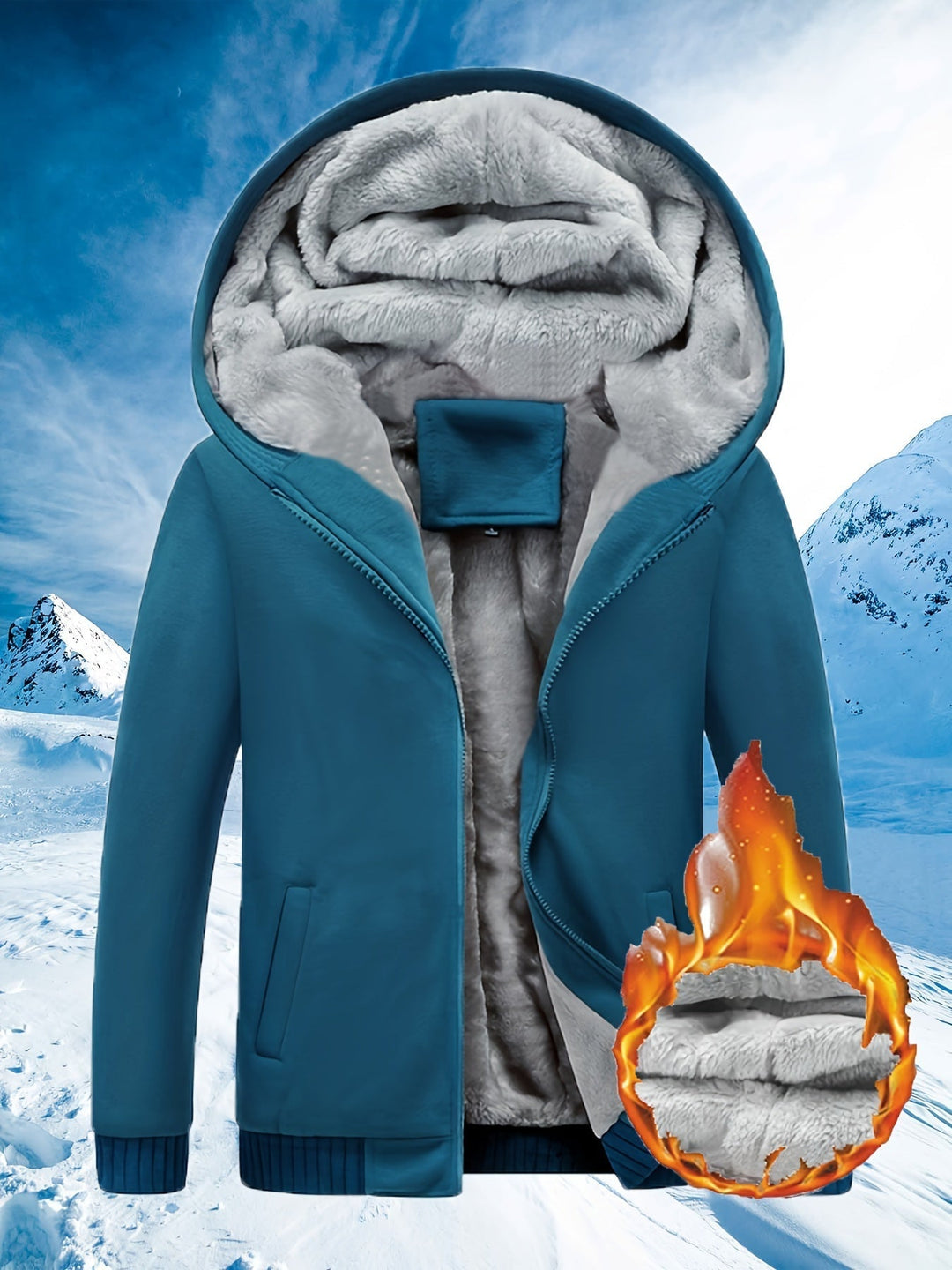 EB | Winter warme Fleecejacke mit Kapuze
