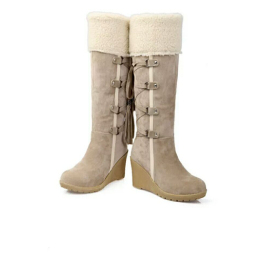 Warme Winterstiefel mit Keilabsatz | Stylische Winterstiefel für Frauen EB