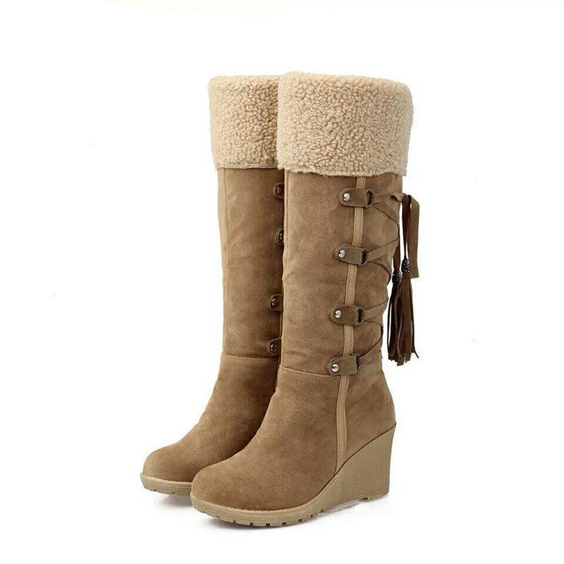Warme Winterstiefel mit Keilabsatz | Stylische Winterstiefel für Frauen EB