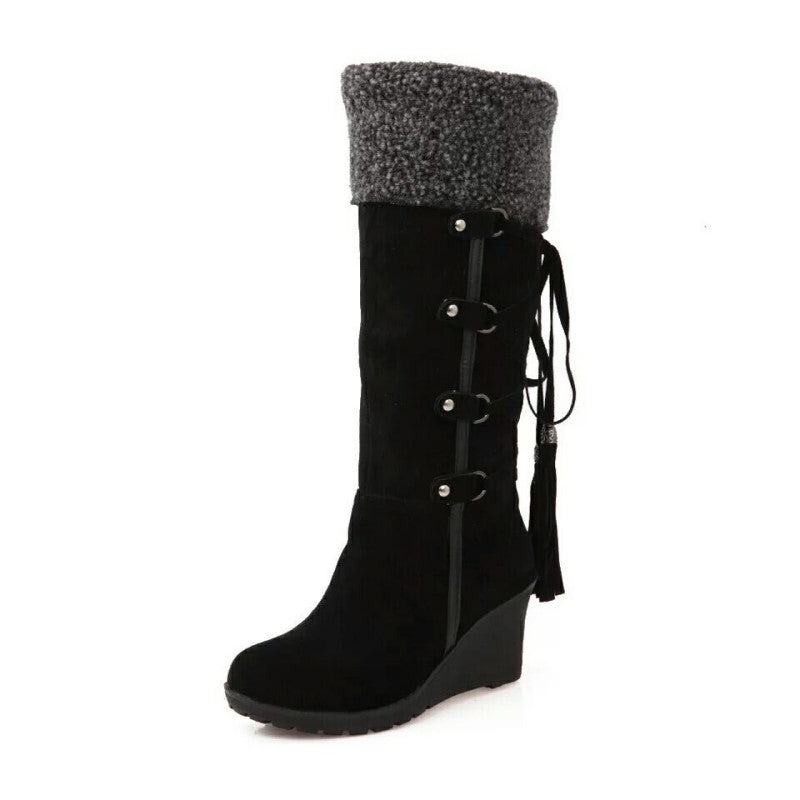 Warme Winterstiefel mit Keilabsatz | Stylische Winterstiefel für Frauen EB