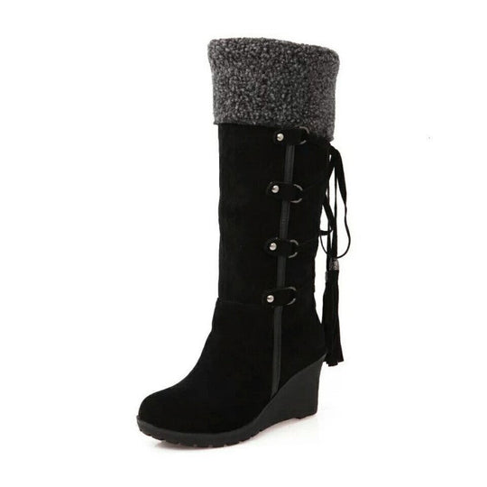 Warme Winterstiefel mit Keilabsatz | Stylische Winterstiefel für Frauen EB