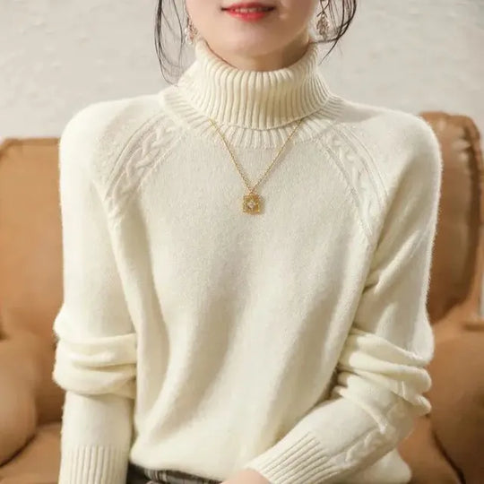 EB | Klassischer Rollkragenpullover Wollmischung Warm und Stilvoll