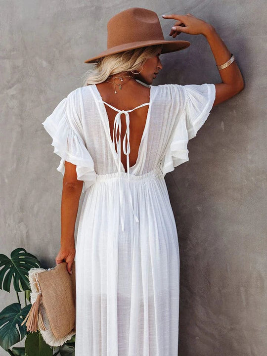 EB | Weiße Lange Strandkleid