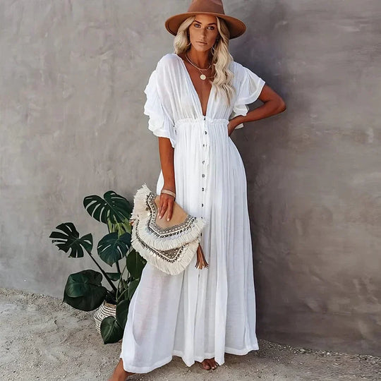 EB | Weiße Lange Strandkleid