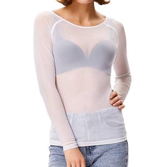 EB | Transparentes Mesh Langarmtop für Damen